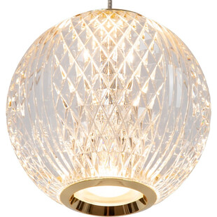 Lampa wisząca glamour Cintra V 32cm przeźroczysty / mosiądz Lucide