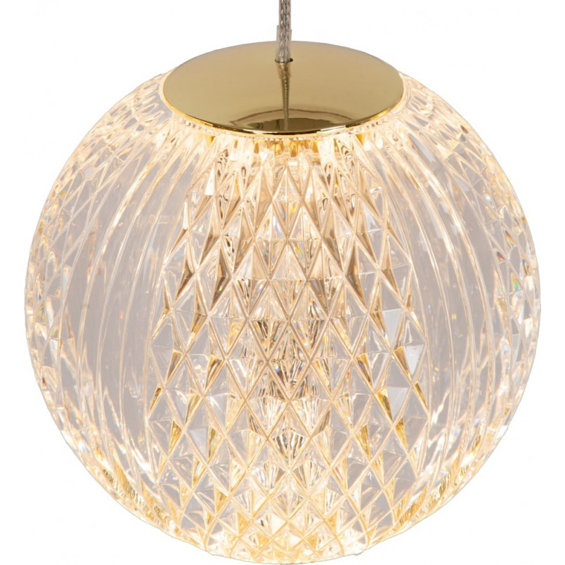 Lampa wisząca glamour Cintra V 84cm przeźroczysty / mosiądz Lucide