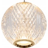 Lampa wisząca glamour Cintra V 84cm przeźroczysty / mosiądz Lucide