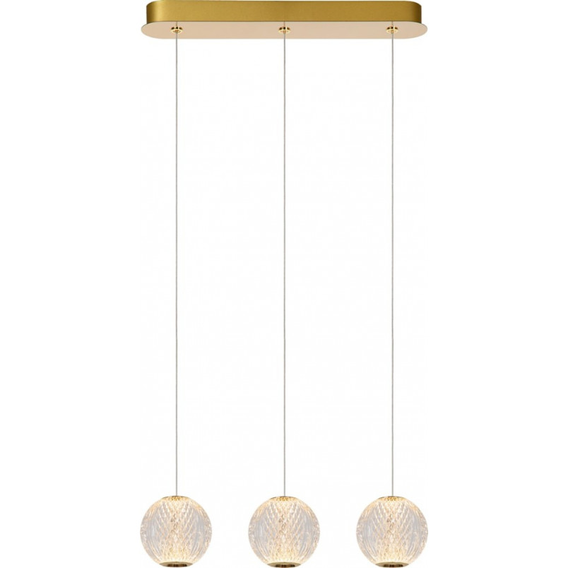 Lampa wisząca glamour Cintra III 48cm przeźroczysty / mosiądz Lucide