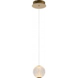 Lampa wisząca glamour Cintra 11cm przeźroczysty / mosiądz Lucide