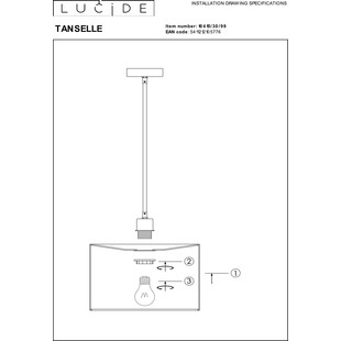 Lampa wisząca bambusowa z dekoracyjnym abażurem Tanselle 30cm Lucide