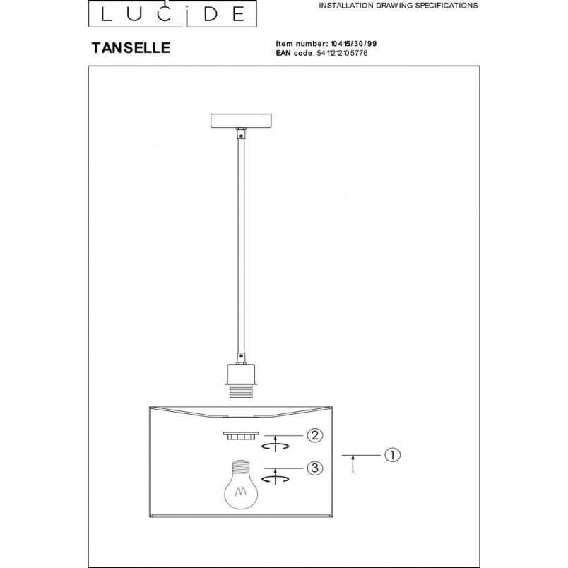 Lampa wisząca bambusowa z dekoracyjnym abażurem Tanselle 30cm Lucide