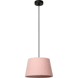 Lampa wisząca z wełnianym kloszem Woolly 28cm różowa Lucide