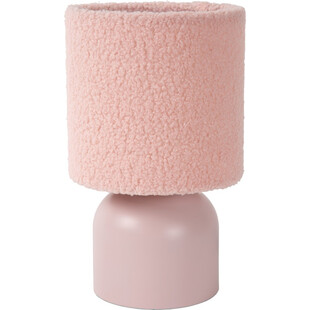 Lampa stołowa z wełnianym kloszem Woolly różowa Lucide