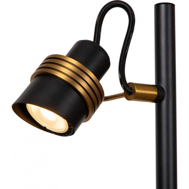 Lampa biurkowa regulowana Tundran czarno-mosiężna Lucide