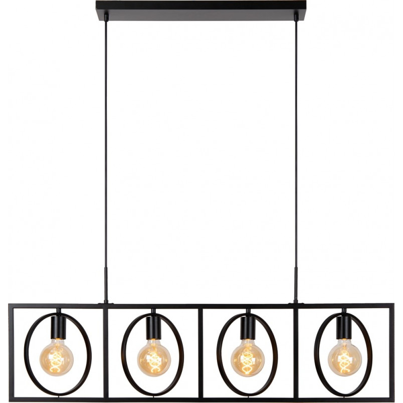 Lampa wisząca 4 punktowa loft Suus 107cm czarna Lucide