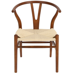 Krzesło drewniane skandynawskie Wicker jasnobrazowy/beż marki D2.Design