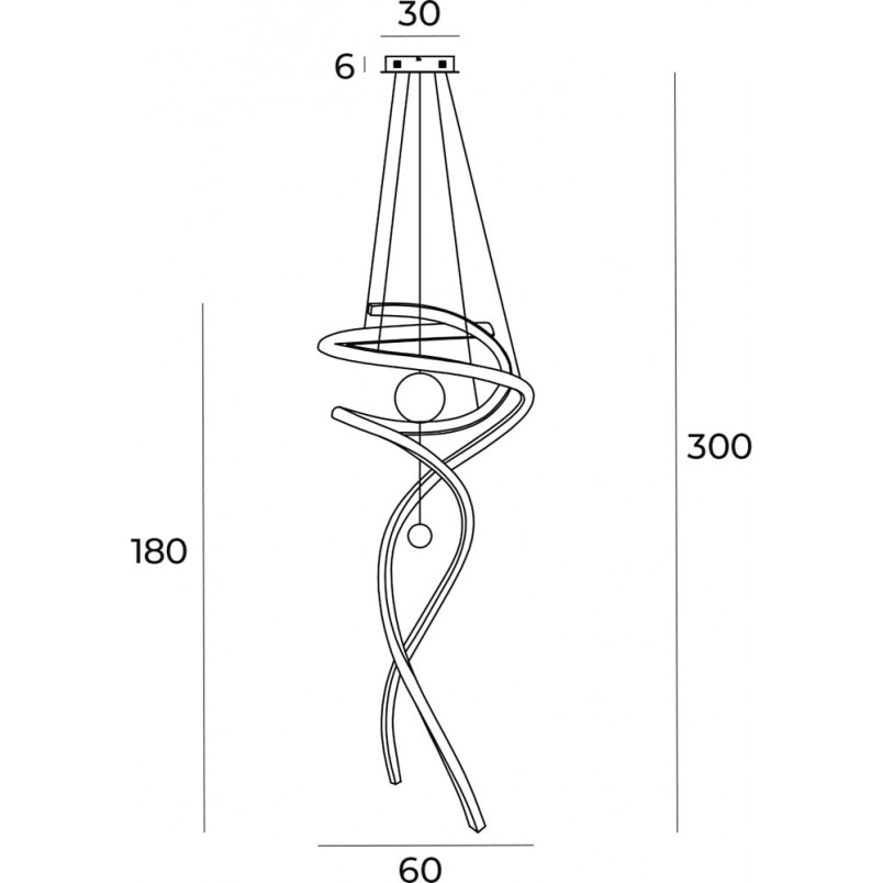 Lampa wisząca glamour Ritz LED 60cm chromowana MaxLight
