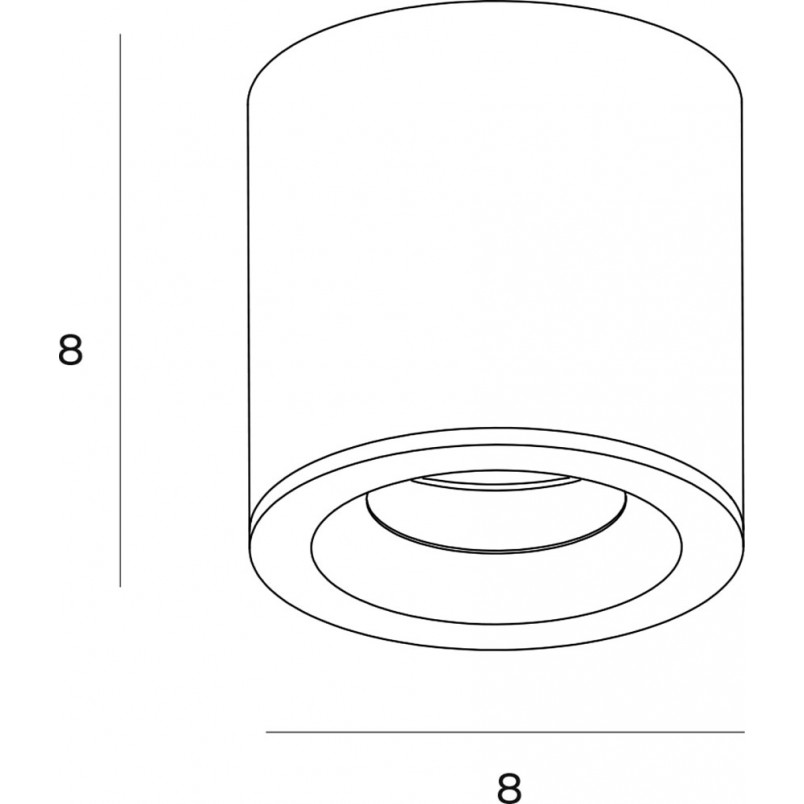 Plafon spot tuba łazienkowa Form 8cm H8cm złota MaxLight
