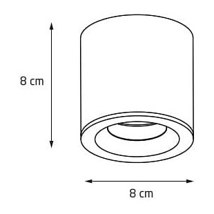 Plafon spot tuba łazienkowa Form 8cm H8cm biała MaxLight