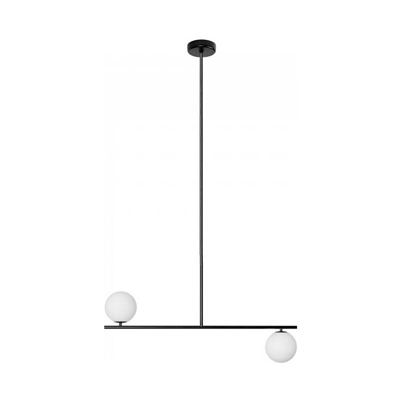 Lampa sufitowa 2 szklane kule Suguri CXL 90cm biało-czarna Ummo