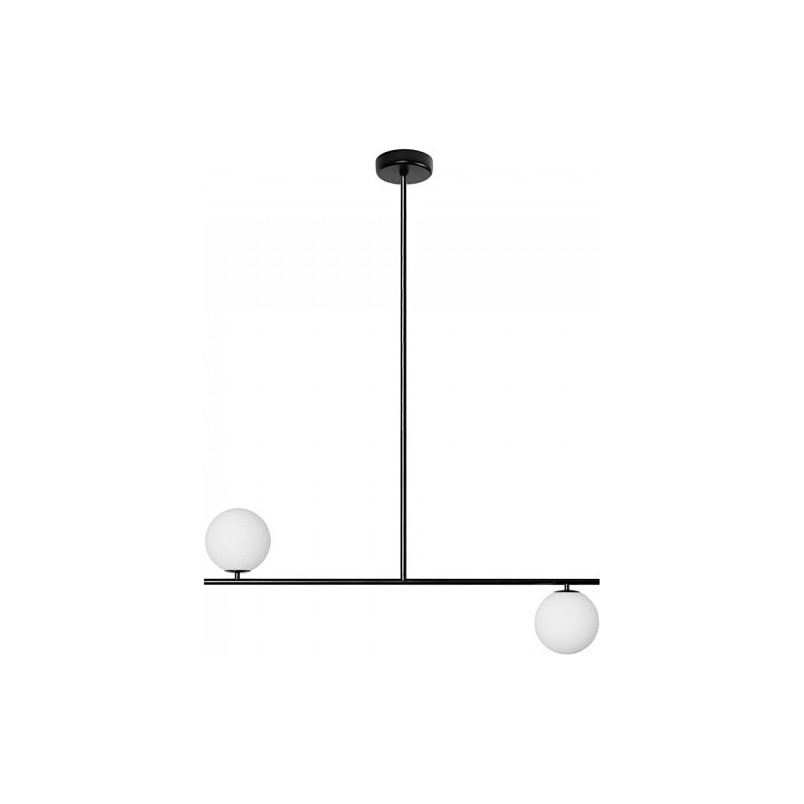 Lampa sufitowa 2 szklane kule Suguri CL 90cm biało-czarna Ummo