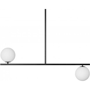 Lampa sufitowa 2 szklane kule Suguri CL 90cm biało-czarna Ummo