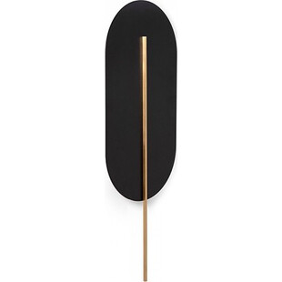 Kinkiet owalny dekoracyjny Rokke czarno-mosiężny Ummo