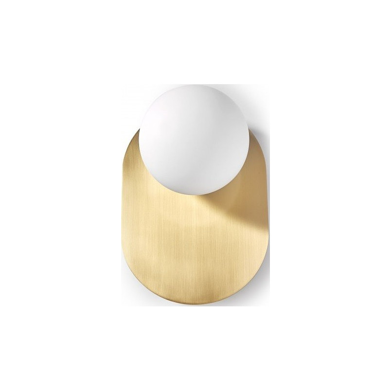 Kinkiet designerski szklana kula Hanea biało-złoty Ummo