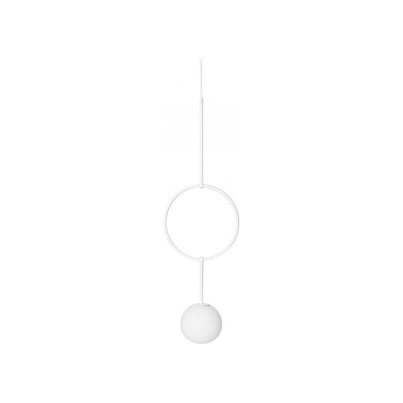 Lampa wisząca szklana kula designerska Isuulla 30cm biała Ummo
