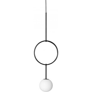 Lampa wisząca szklana kula designerska Isuulla 30cm biało-czarna Ummo