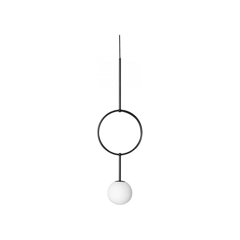 Lampa wisząca szklana kula designerska Isuulla 30cm biało-czarna Ummo
