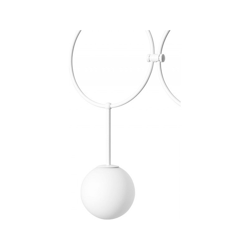 Lampa wisząca 2 szklane kule designerskie Isuulla 60cm biała Ummo