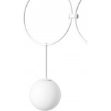 Lampa wisząca 2 szklane kule designerskie Isuulla 60cm biała Ummo