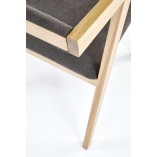Krzesło drewniane z tapicerowanym siedziskiem Azul dąb / szary Halmar