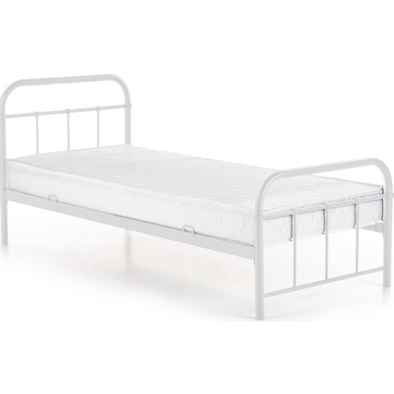 Łóżko metalowe jednoosobowe Linda 90x200cm białe Halmar