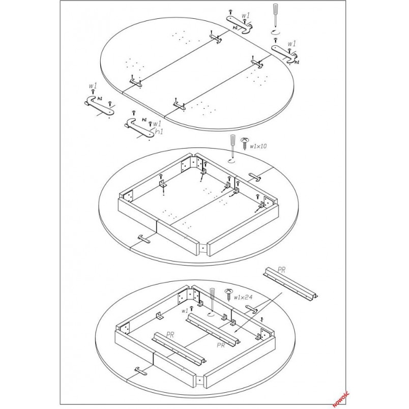 Stół okrągły rozkładany Ringo 102cm dąb craft / biały Halmar