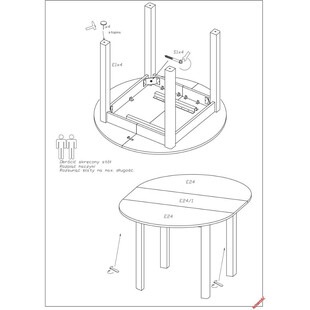 Stół okrągły rozkładany Ringo 102cm dąb craft / biały Halmar