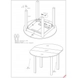 Stół okrągły rozkładany Ringo 102cm dąb craft / biały Halmar