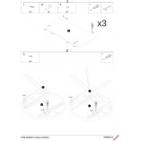 Stół okrągły rozkładany loft Peroni 100cm biały marmur / czarny Halmar
