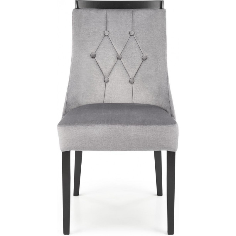 Krzesło welurowe na drewnianych nogach Royal szary / czarny Halmar
