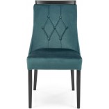 Krzesło welurowe na drewnianych nogach Royal zielony / czarny Halmar