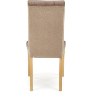 Krzesło welurowe na drewnianych nogach Diego dąb miodowy / beżowy Halmar