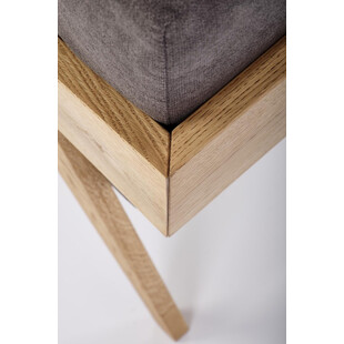 Fotel drewniany tapicerowany Freedom dąb naturalny / popiel Halmar