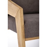 Fotel drewniany tapicerowany Freedom dąb naturalny / popiel Halmar