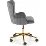 Krzesło biurowe welurowe glamour Timoteo szare Halmar