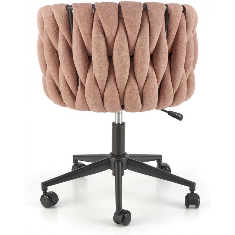 Krzesło biurowe z plecionym oparciem Talon różowe Halmar