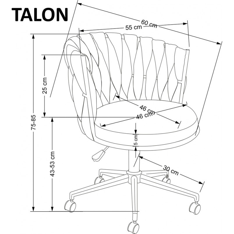 Krzesło biurowe z plecionym oparciem Talon jasny beż Halmar