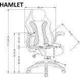 Fotel gabinetowy z ekoskóry Hamlet szary / czarny Halmar