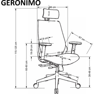Fotel biurowy z regulacją i zagłówkiem Geronimo czarny Halmar
