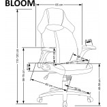Fotel biurowy Bloom różowy / czarny Halmar
