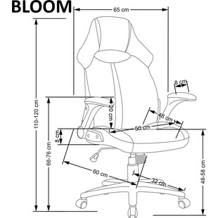 Fotel biurowy Bloom popielaty / czarny Halmar
