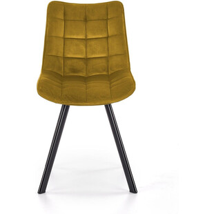 Krzesło welurowe pikowane K332 musztardowe marki Halmar