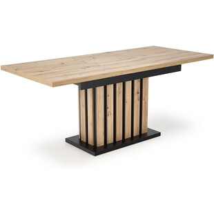 Stół rozkładany na jednej nodze Lamello 130-180x80cm dąb artisan / czarny Halmar