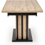 Stół rozkładany na jednej nodze Lamello 130x80cm dąb artisan / czarny Halmar