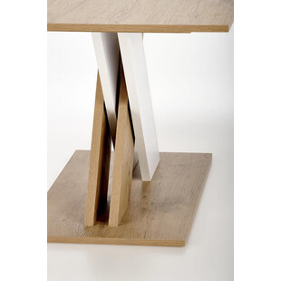 Stół rozkładany na jednej nodze Xarelto 130x85cm dąb lancelot / biały Halmar