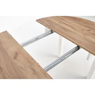 Stół okrągły rozkładany Ringo 102cm dąb craft / biały Halmar