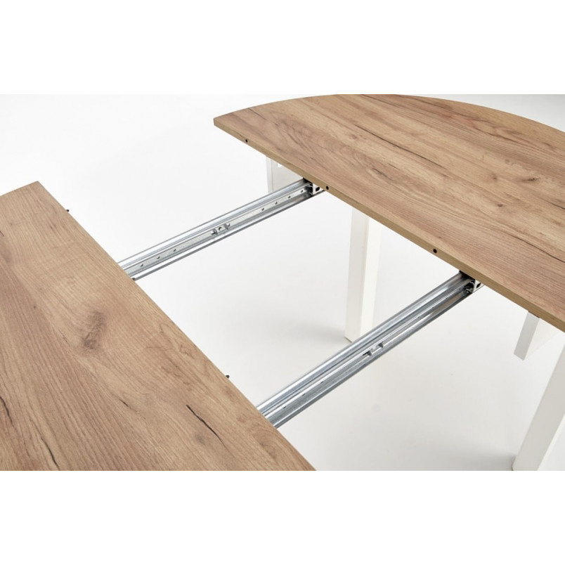 Stół okrągły rozkładany Ringo 102cm dąb craft / biały Halmar