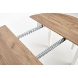 Stół okrągły rozkładany Ringo 102cm dąb craft / biały Halmar